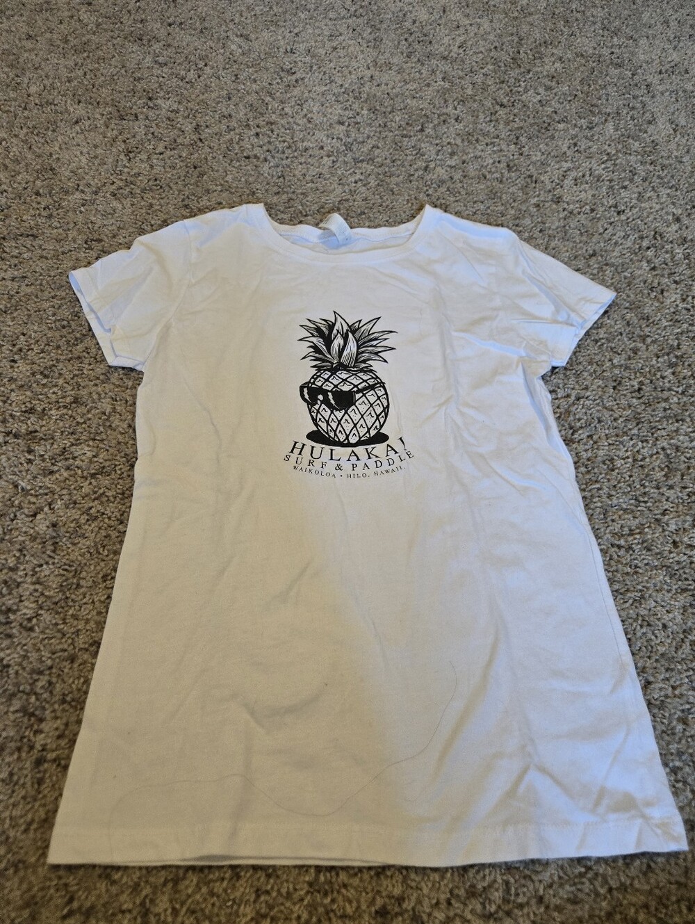 Next Level Apparel White Kids Graphic Pineapple Tee with Black Print